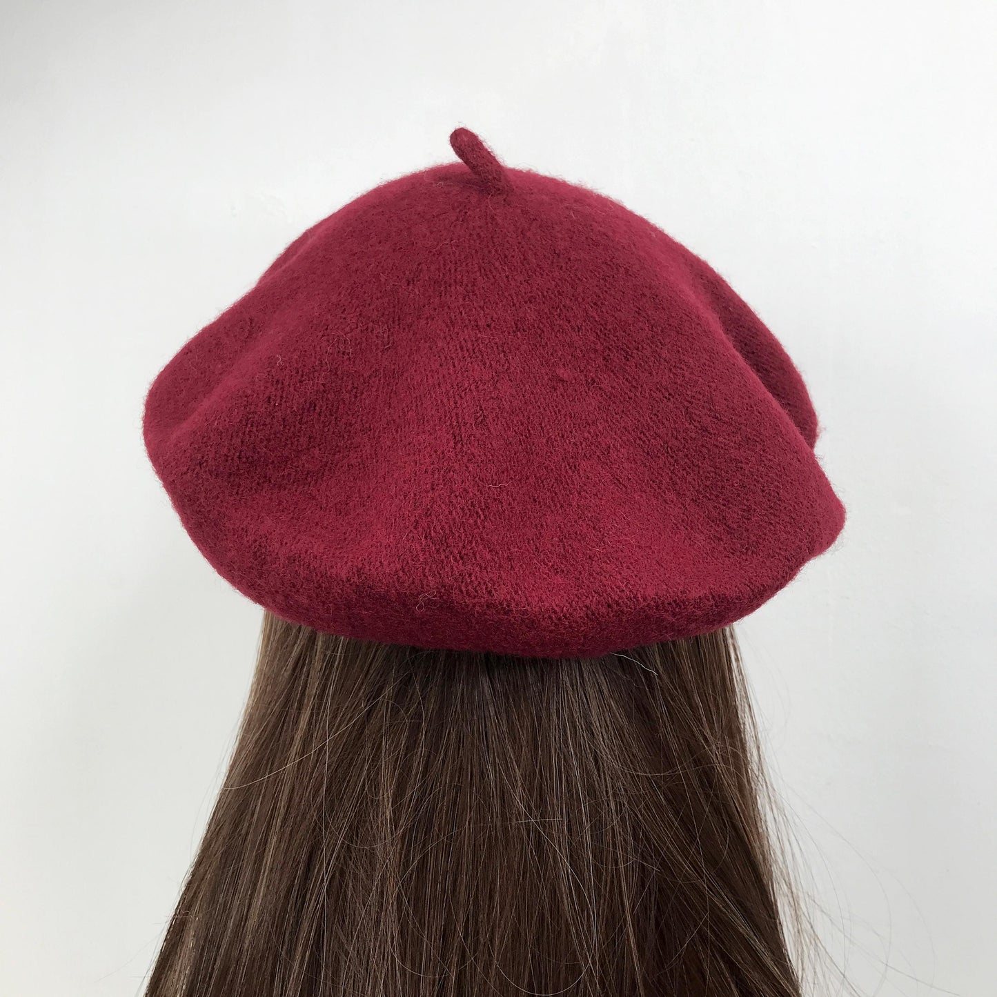Burgundy Red Wool White Pink Daisy Floral Flower Cute French Style Chic Beret Hat