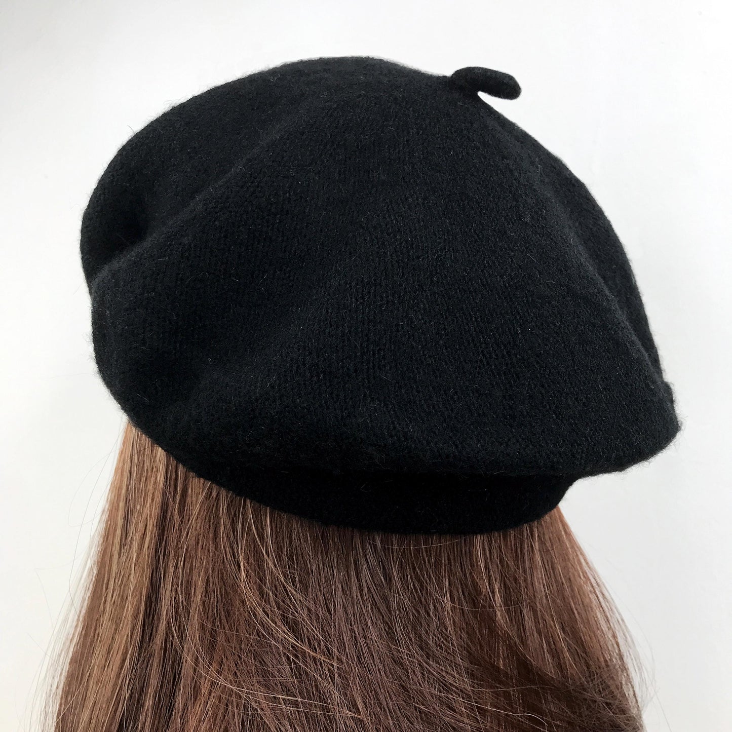 Black Light Purple Wool Teddy Bear Cute French Style Chic Beret Hat